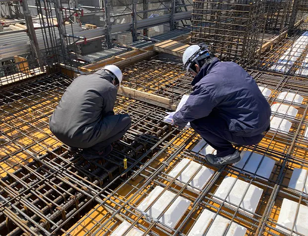 鉄筋工事実施風景