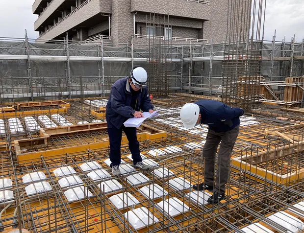 鉄筋工事実施風景