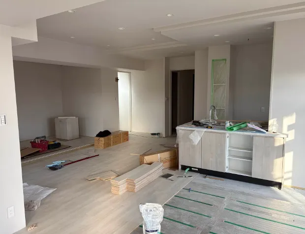 19階内装工事風景