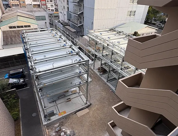 機械式駐車場工事風景