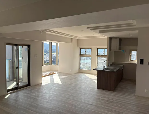 19階内装工事風景